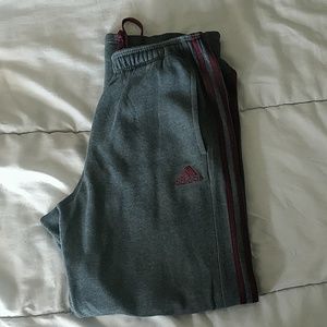 Men's Adidas sweat pants in Gray and purple medium